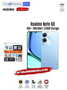 Realme Note 60 - 4GB RAM - 128GB Storage - Blue - Easy Monthly Installments - PTA Approved - 1 Year Brand Warranty - The Original Bro Mobiles - TOB73